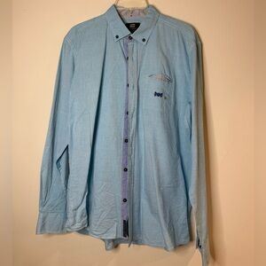 T401- Stylish Light Blue Casual Button-Down Shirt